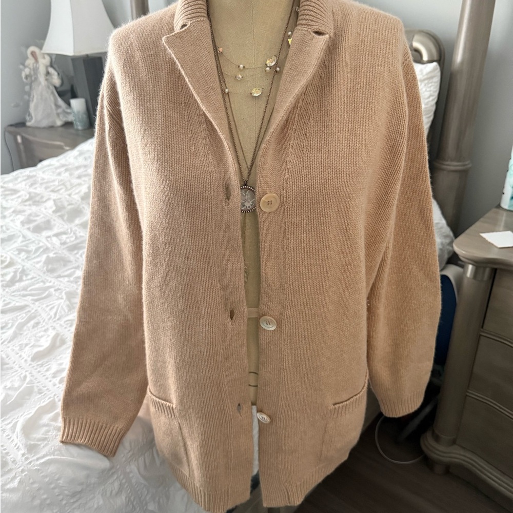 Brunello Cucinelli Beige Button-Up Cardigan